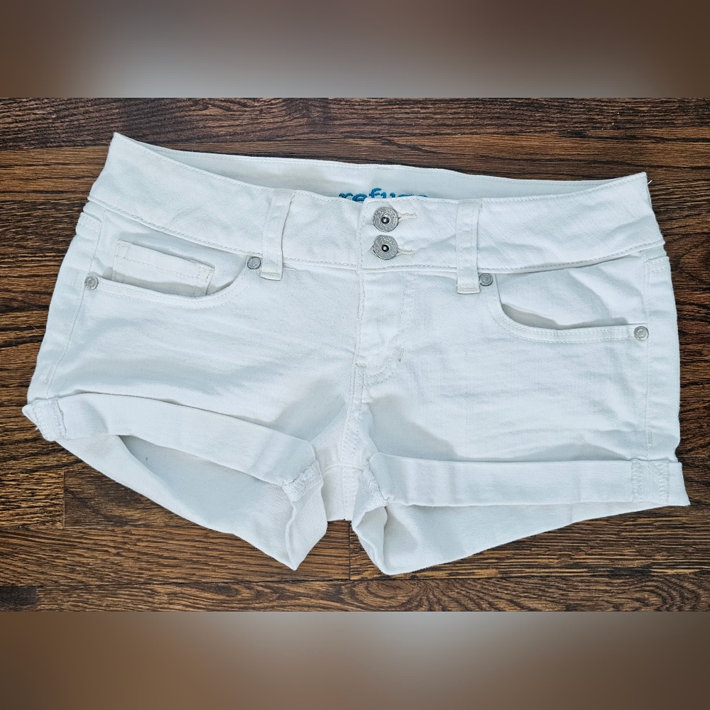 Refuge White Mini Short, Super Low Rise, Size 6
